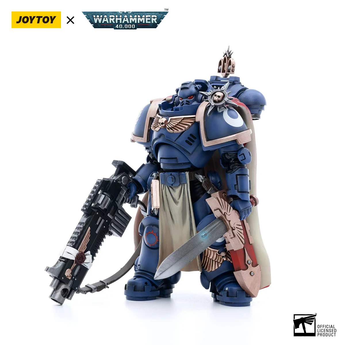 

[IN STOCK]JOYTOY Warhammer Ultramarines Captain with Master-crafted Heavy Bolt rifle Action Figure Model