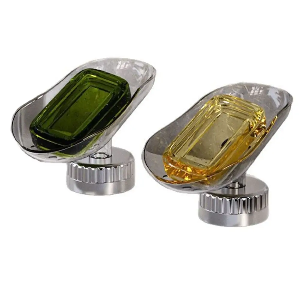 

Suction Cup Tray Self-draining Soap Box Plastic Punch-free Bathroom Soap Dish Drying Rack Portable Shower Soap Holder