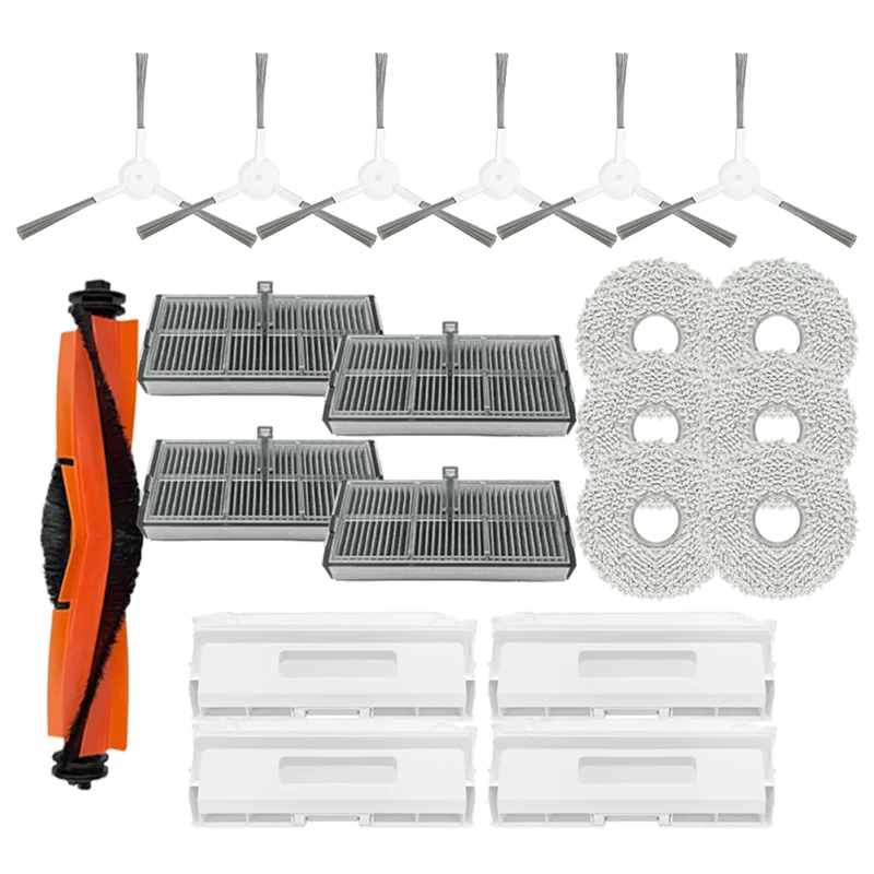 A44T 21 قطعة لشاومي Mijia H40 / D101CN مجموعة ملحقات فرشاة تصفية كيس لجميع الغبار ممسحة القماش ملحق أساسي لتنظيف محسن