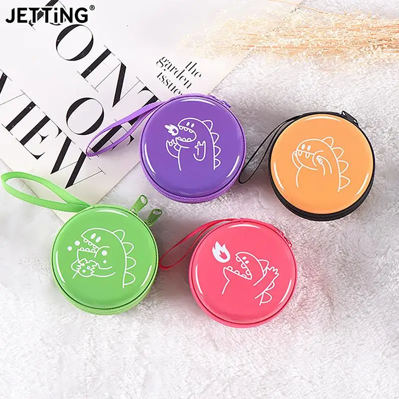 Cute Cartoon Dinosaur Coin Round Purse Key Plus Mini Bag Children Boy Girl Earphone Box Bags Small Wallet Kids Favorite Gift