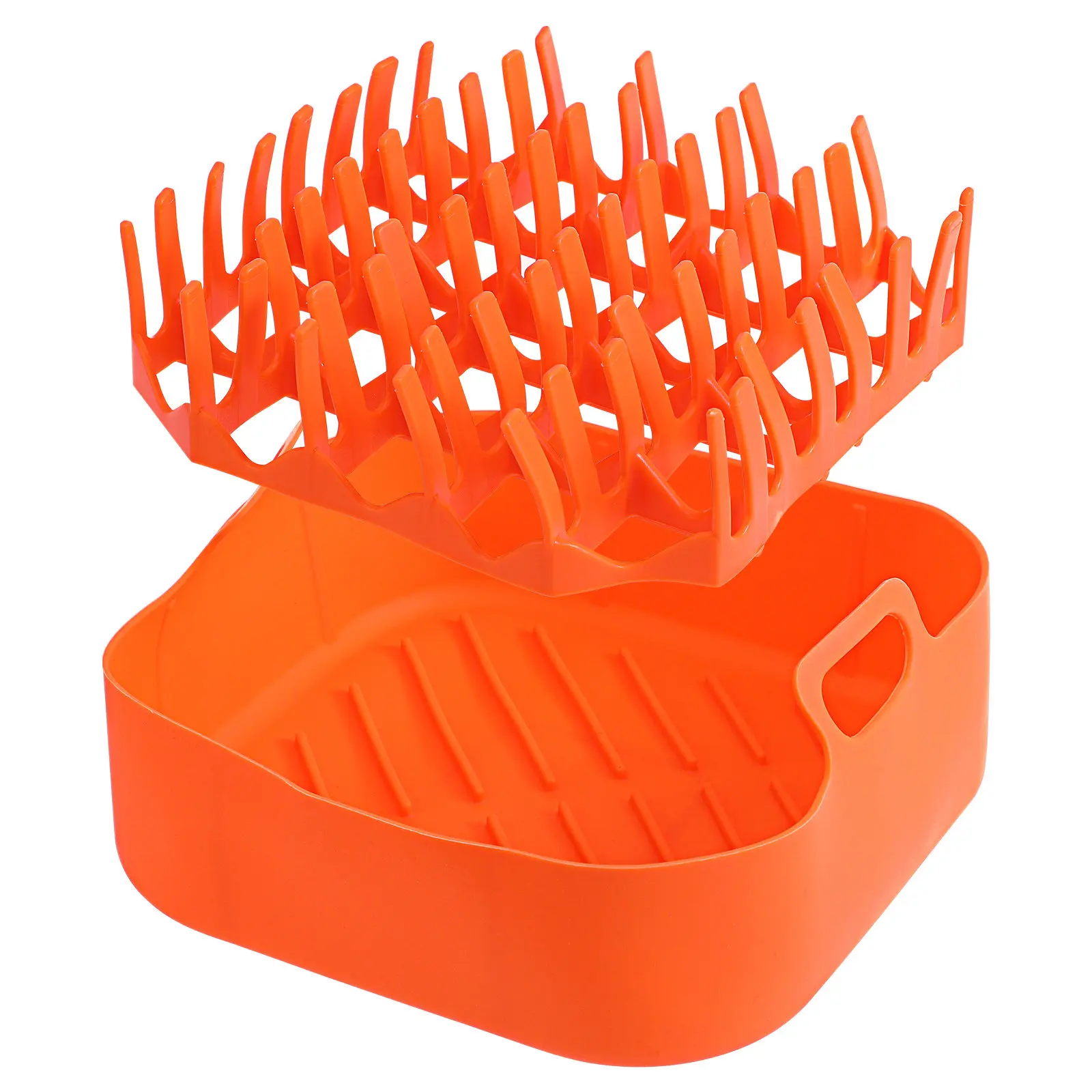 1Set Air Fryer Silicone Bacon Baking Tray Rack Nonstick Heat Resistant Reusable Bacon Holder Microwave Cooker Oven Baking Pan