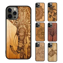 Natural Bamboo Wood Phone Case For iPhone 17 Air 15 16 16e 14 13 Pro Max Coque 12 11 Pro Max PLUS mobile fundas cover