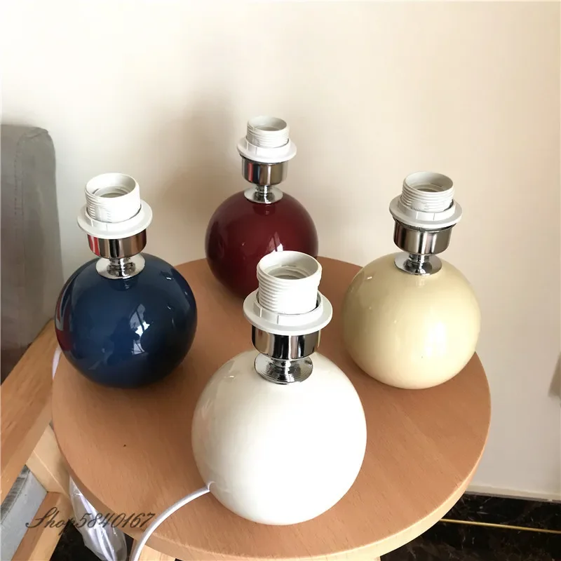 Korean Pleated Table Lamp Ins DIY Ceramic Table Lamps for Living Room Home Decor Cute Lamp With Tricolor led Bulb Beside Lamp