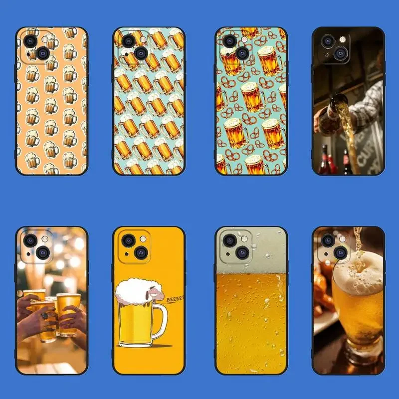 Beer Drink Cool Stuff Phone Case For iPhone 11 12 Mini 13 14 15 PRO XS MAX X XR 6 7 8 Plus Black Shell