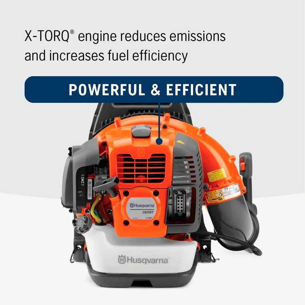Soffiatore per foglie a gas 360BT, soffiatore per foglie a zaino a 2 tempi da 65,6 cc 3,81- HP con 890 CFM, 232 MPH, 30 N Potente prestazioni di pulizia e