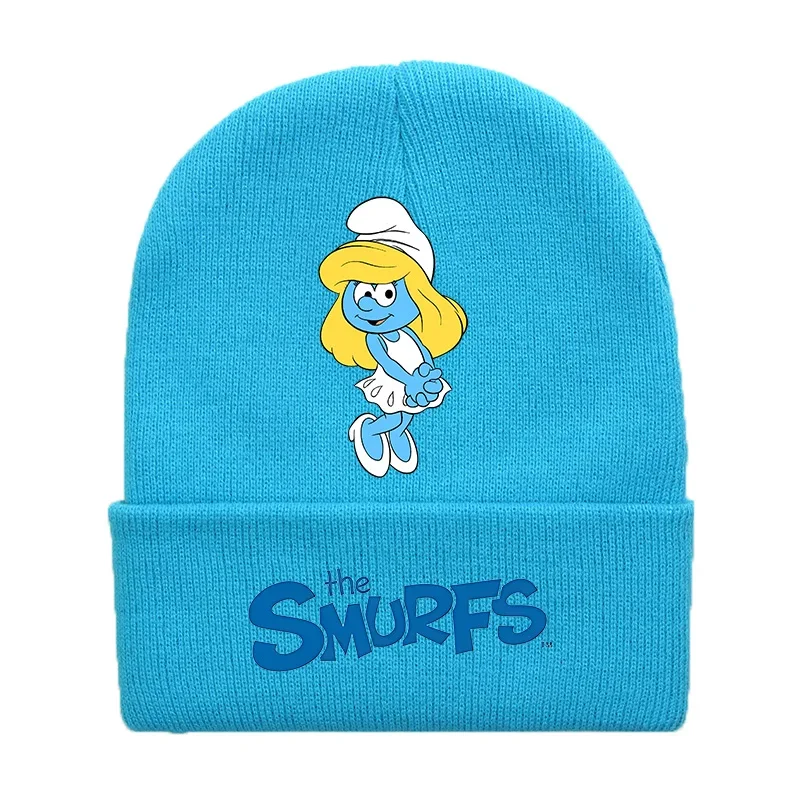 Smurfs cappello lavorato a maglia berretti carini berretto ragazzi ragazze autunno inverno tenere in caldo Skullies cofano Unisex sport per il tempo