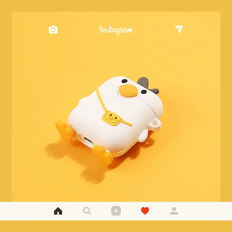 Чехол для Airpods Pro, силиконовый чехол с рисунком утки для беспроводных Airpods, милый чехол для наушников, чехол для Apple Airpods Pro