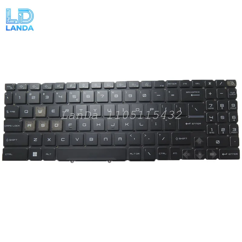لكل مفتاح RGB الخلفية الولايات المتحدة المملكة المتحدة FR GR SP RU IT لوحة المفاتيح ل MSI Pulse 16 17 AI C1V C1VGKG C1VFKG الإنجليزية الولايات المتحدة الألمانية الفرنسية أسود جديد