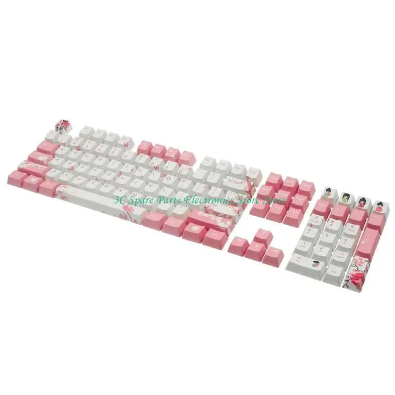 

SZ 108 Keys OEM PBT Dye Sub Keycaps Full Set Mechanical Keyboard Keycaps PBT Dye-Sublimation Cherry Blossom Keycaps