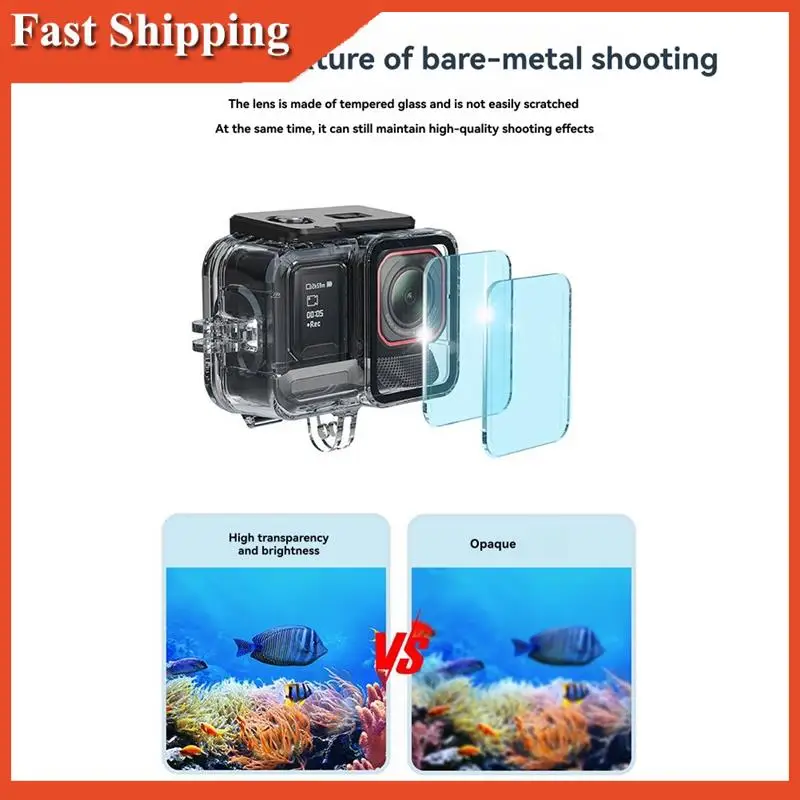 ฝาครอบป้องกันที่อยู่อาศัยกันน้ําที่มีประสิทธิภาพ 45M กล้องกีฬา Insta360 Ace Pro 2 อุปกรณ์เสริม