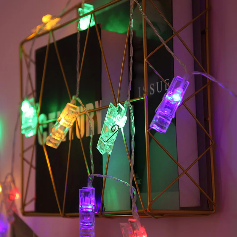 6 m 40 LEDs Lichterkette, Foto-Clip, Feengirlande, Lichterkette, batteriebetrieben, USB-betrieben, für Hochzeit, Geburtstag, Party, Weihnachtsdekoration 02 – Detail 14