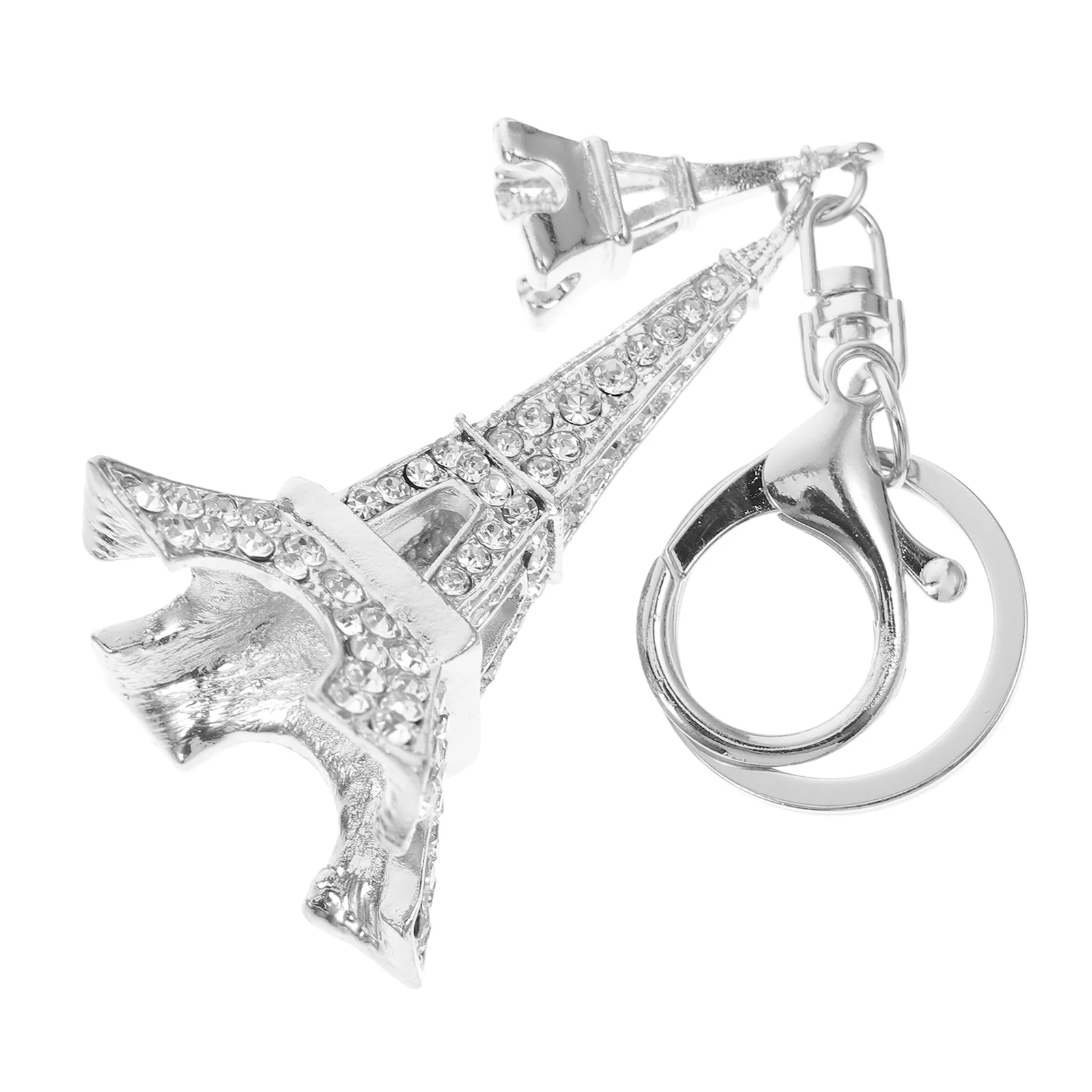 Backpack Keychain Charm Decor Eiffel Tower Ornament Delicate Bag Pendant Hanging Rhinestone