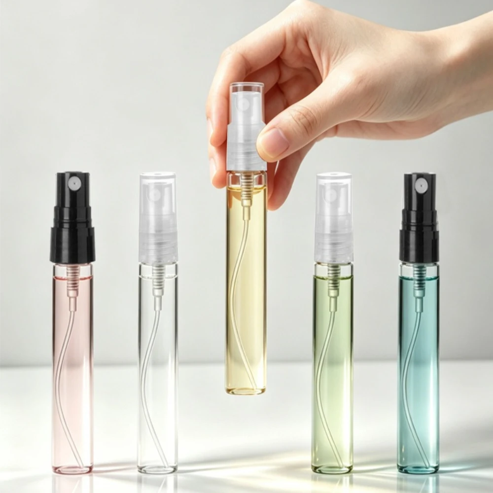 

30/50Pcs 5/10ml Clear Glass Mini Refillable Perfume Bottles Spray Empty Bottles Portable Cosmetic Travel Tools Sample Container