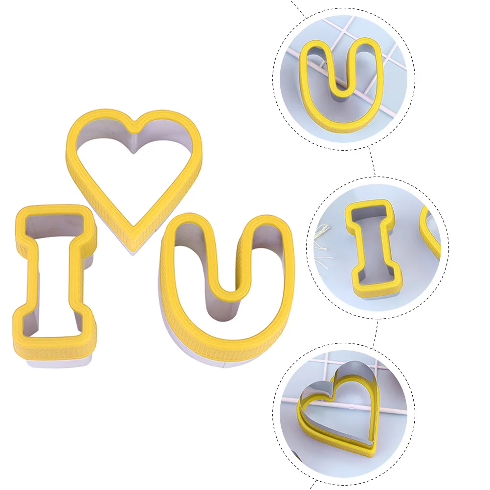 

3Pcs Letter Cookie Molds Nonstick Metal DIY Biscuit Cutters Home Baking Tools Easy Clean Holiday Shapes Cookie Stencil