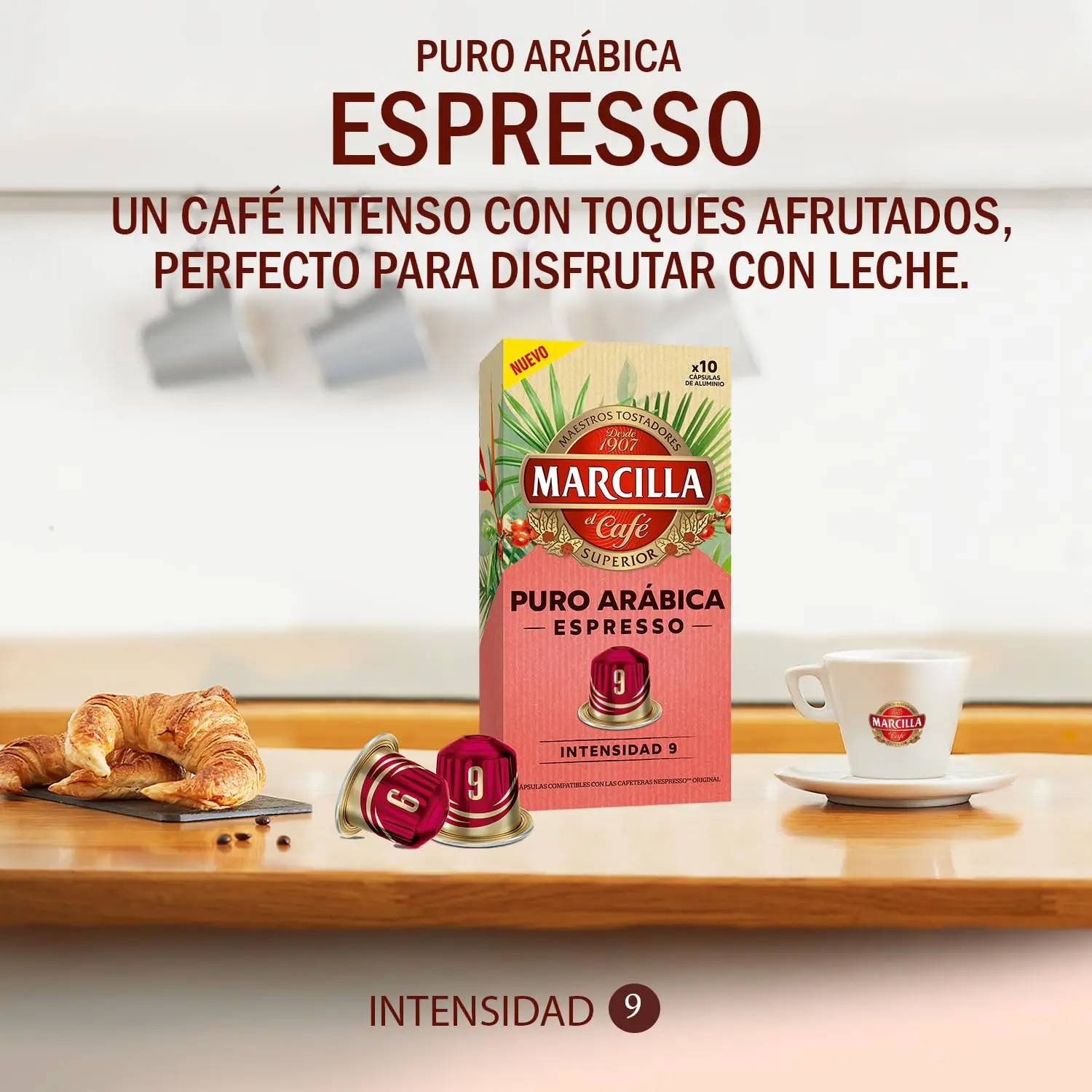 MARCILLA Café puro arábica Colombia intensidad estuche de 10 cápsulas compatibles con máquinas Nespresso -PACK de 5 Estuches