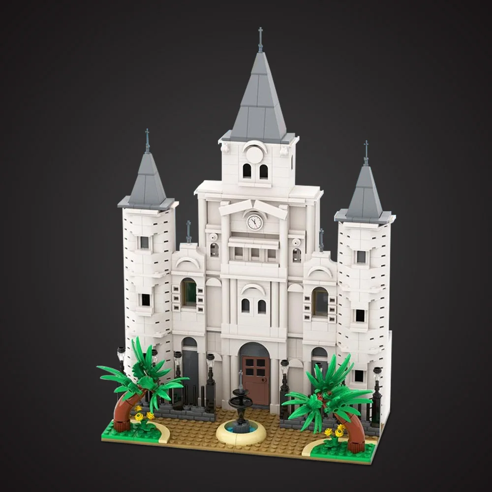 MOC St. Louis Cathedrals Building Blocks Model Medieval Church Architecture Bricks diy Assembled Toy for Children Gift
