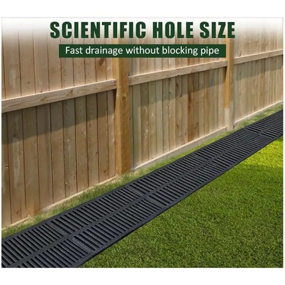 New High Strength Trench Cover Resin Plastic Rectangular Garage Floor Drain Black Grate Driveway Outdoor