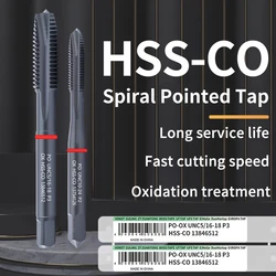 WALTETAP HSS-CO Red Ring JIS Standard With OX Spiral Pointed Tap UNC UNF 4-40 6-32 8-32 10-24 1/4 Machine Screw Thread Taps