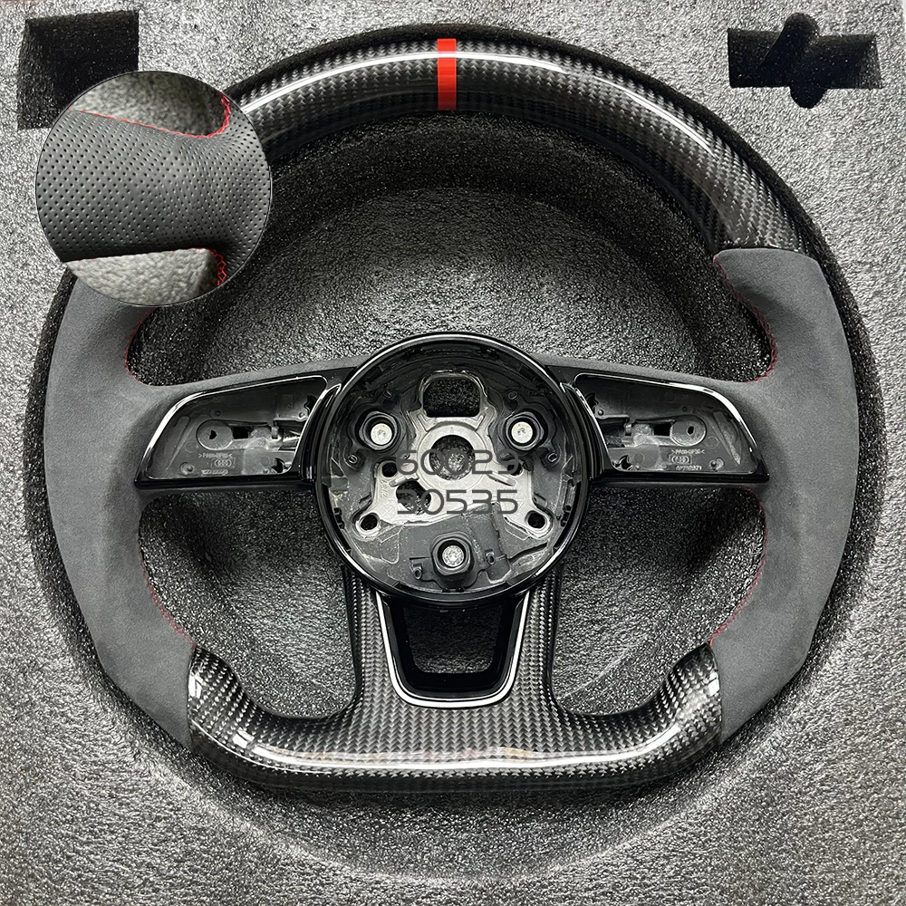 Real Carbon Fiber Steering Wheel, Suitable For Audi A3 8V A4 B9 S3 S4 S5 A5 RS3 RS4, Can Be Equipped With Buttons /customized