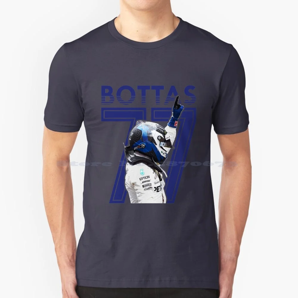 Valtteri Bottas T Shirt 100% Cotton Tee Valtteri Bottas Bott77 Bottas77 Formula Supercar Drift Racing Driver Finnish Lap