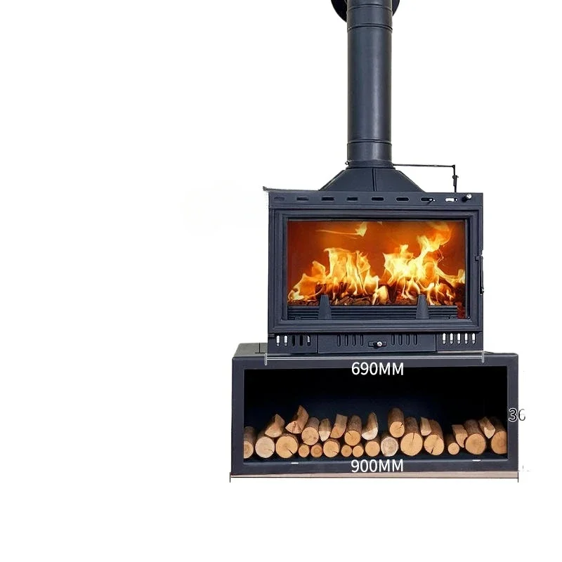 Tqh Firewood Stove Fireplace Real Fire Embedded Home B & B Cast Iron Firewood Burning Fire Fireplace Heating