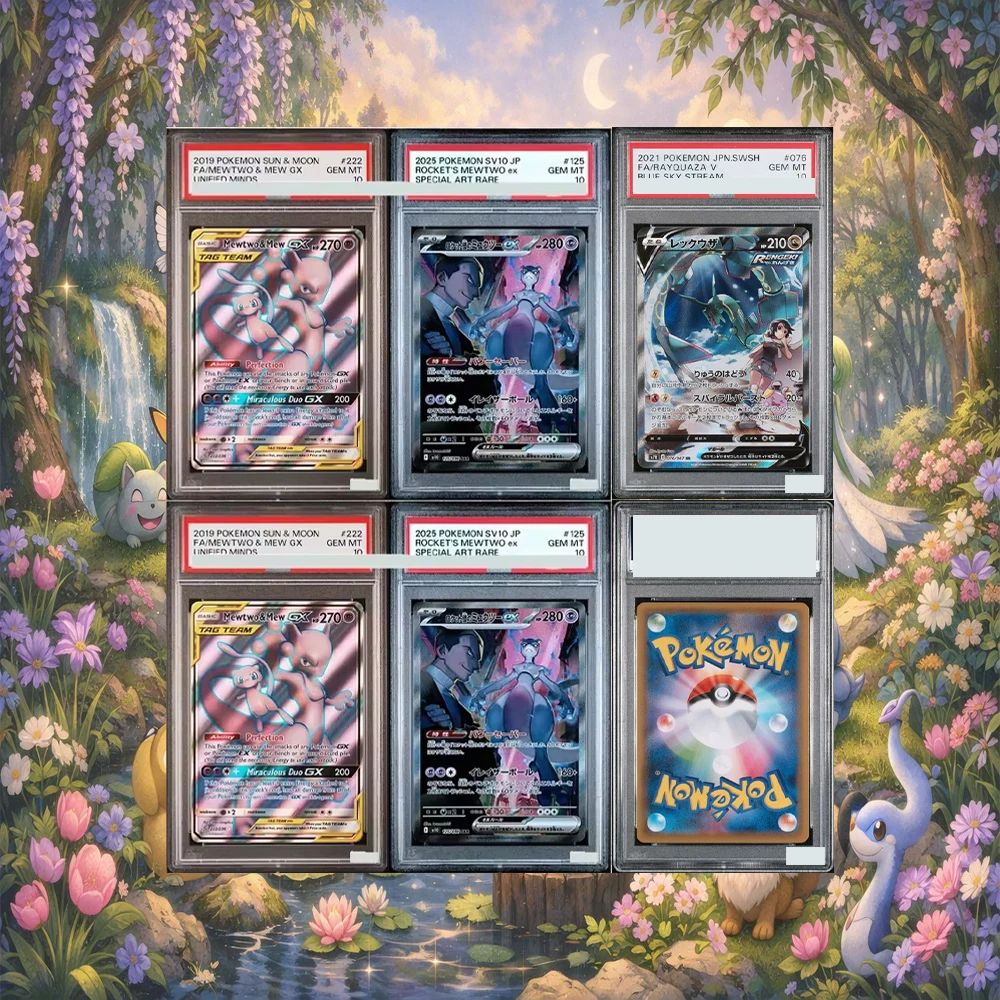 

125/098 Rocket's Mewtwo Ex DIY Proxy PTCG Collection Card SAR Glory of Team Rocket Japanese GEM MT10 Card Holographic Label Gift