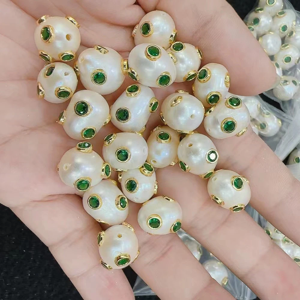 2024 Newest freshwater Pearl Zirconia Beads Charms Pendant for jewelry Making