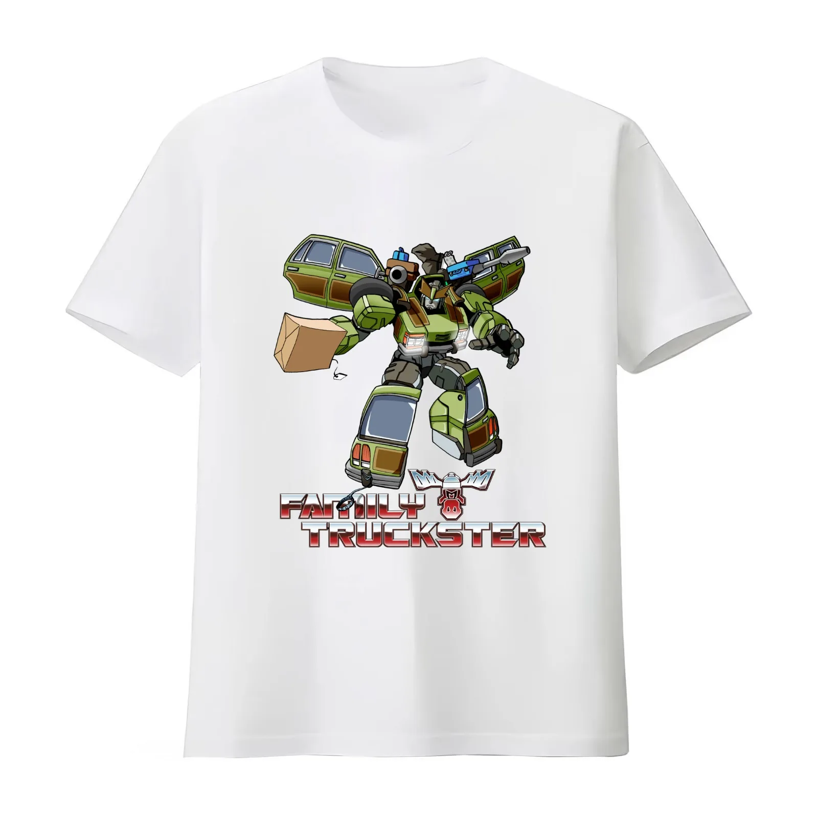 Family Truckster Transformer T-Shirt Summer Casual Cotton Tee Oversized Streetwear Tops Vintage Graphic Print 100% Cotton