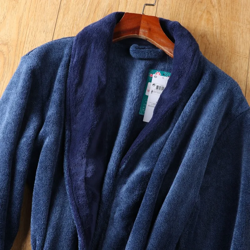 Nightgowns For Men Robes Coral Fleece Very Long Thickening Sleep Gown Plus size S-XXL