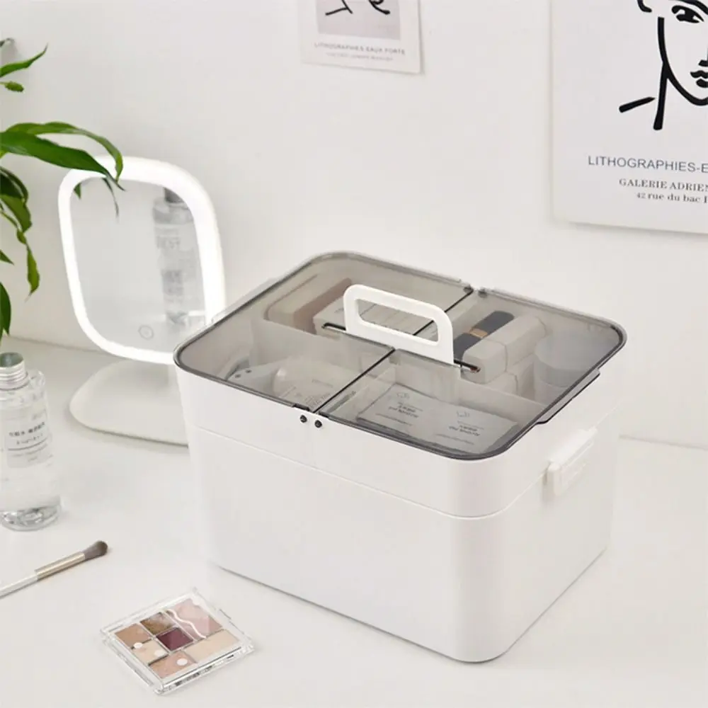 

Double Layer Home Storage Box Plastic Dustproof Medicine Storage Container Large Capacity Moistureproof Medicine Box