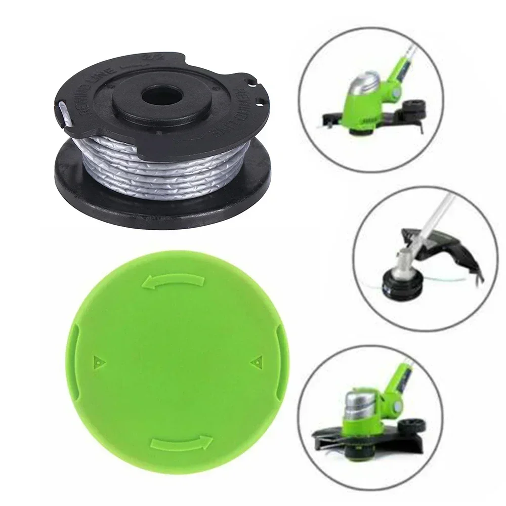 1pc Garten Linie Spule 1pc Trimmer Kappe Linie Spule & Abdeckung Kappe Für Greenworks 21287 24V Strimmer trimmer Gartengeräte