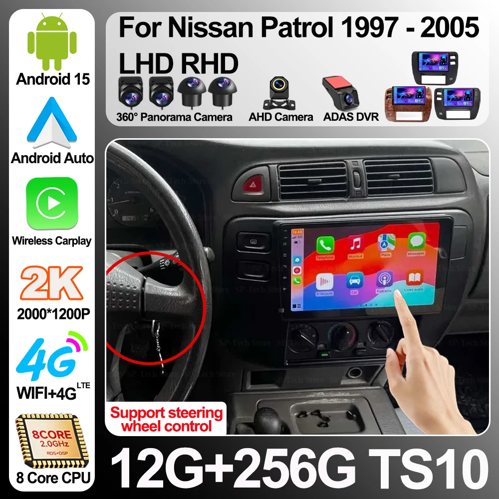 

Car Radio Android 16 For Nissan Patrol 1997-2005 Lhd Rhd Gps Navigation Multimedia Player Android Auto Carplay 2din Rds 5g Wifi