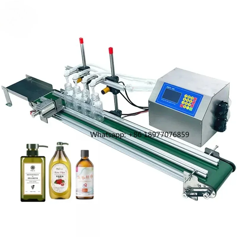Model 4H3200 Small Liquid Bottle Filling Machine 130cm Conveyor For 500ml Volume Beverage Oil Vial Bag Packaging 220v For W