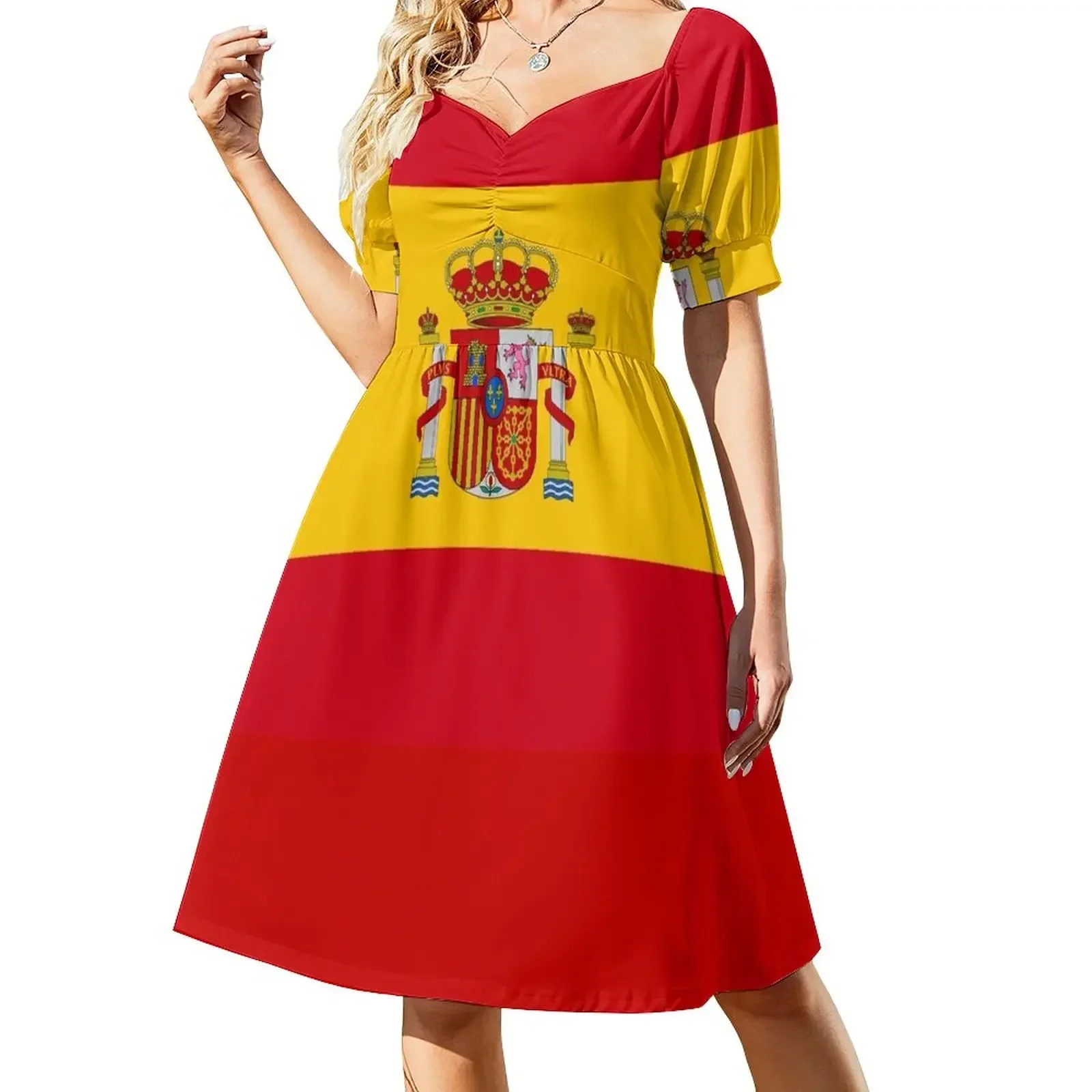 

Flag of Spain - Bandera Espaola High Quality Image Sleeveless Dress women's luxury party dress dress korean style