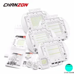Chip LED de alta potencia cian 490nm bombilla de lámpara 3W 5W 10W 20W 30W 50W 100W 490 Nm azul hielo DIY SMD COB cuentas de luz Epileds