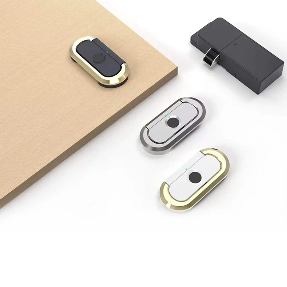 Hidden Electronic Drawer Lock Privacy File Storage RGB Indicator Keyless Fingerprint Cabinet Lock for Drawer Wardrobe Locker