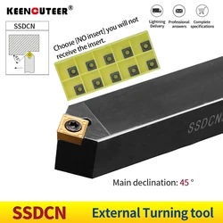 1pc SSDCN1616H09 SSDCN2020K09 SSDCN2525M12 External Turning Tool Holder SCMT Carbide Inserts Lathe CNC Cutting Tools Set