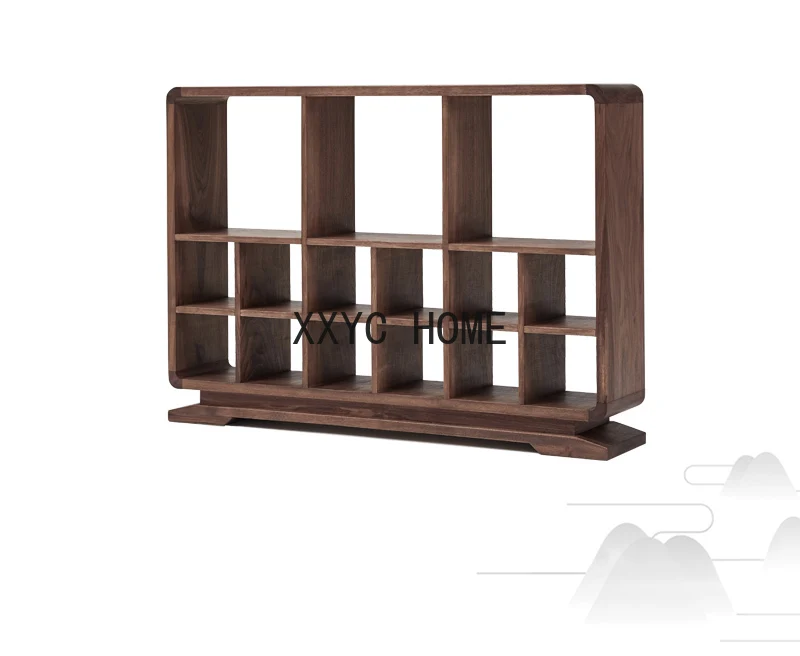 

New Chinese Japanese Style Black Walnut Solid Wood Tea Shelf Tea Room Cabinet Duobao Pavilion Curio Box furniture