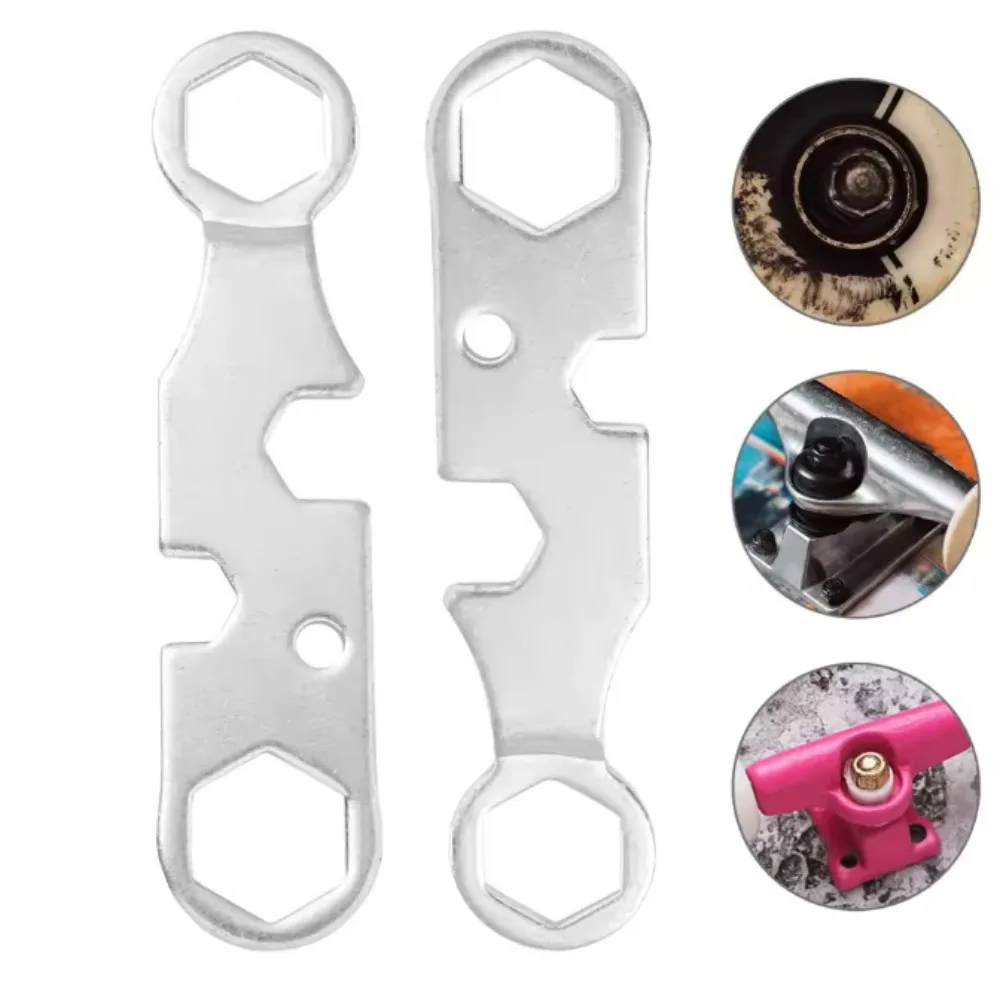 3PCS Thin-profile open-ended spanner for dismantling and assembling skateboards; stamp-formed mini-patterned repair tool set