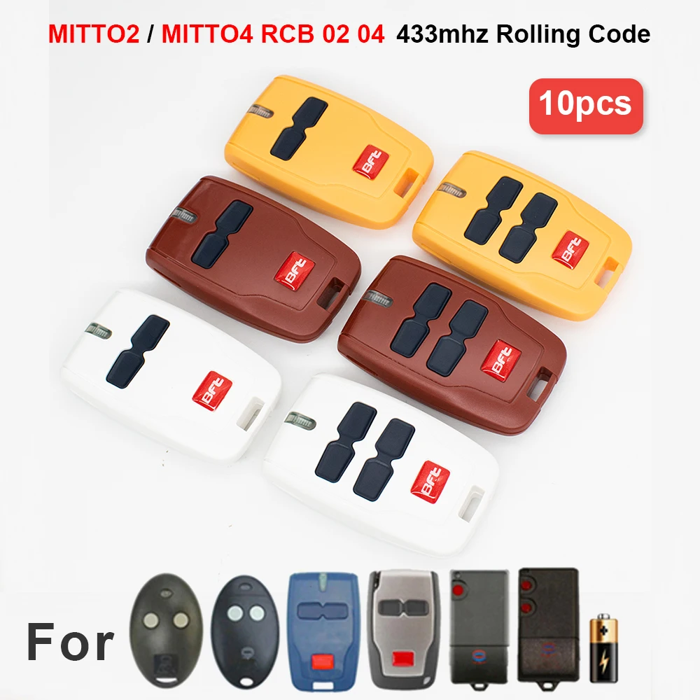 MITTO2 / MITTO4 RCB 02 04 KLEIO Control remoto de garaje 433MHz Abridor de puerta con código rodante