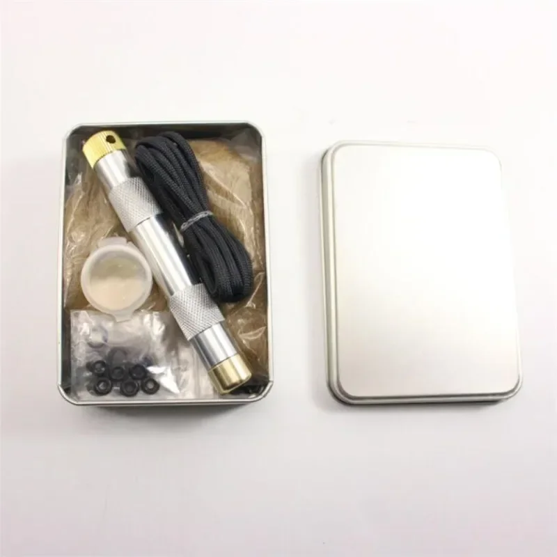 Outdoor Survival Camping Piston Fire Lighte r EDC Portable Air Compression Set Emergency Copper Tools