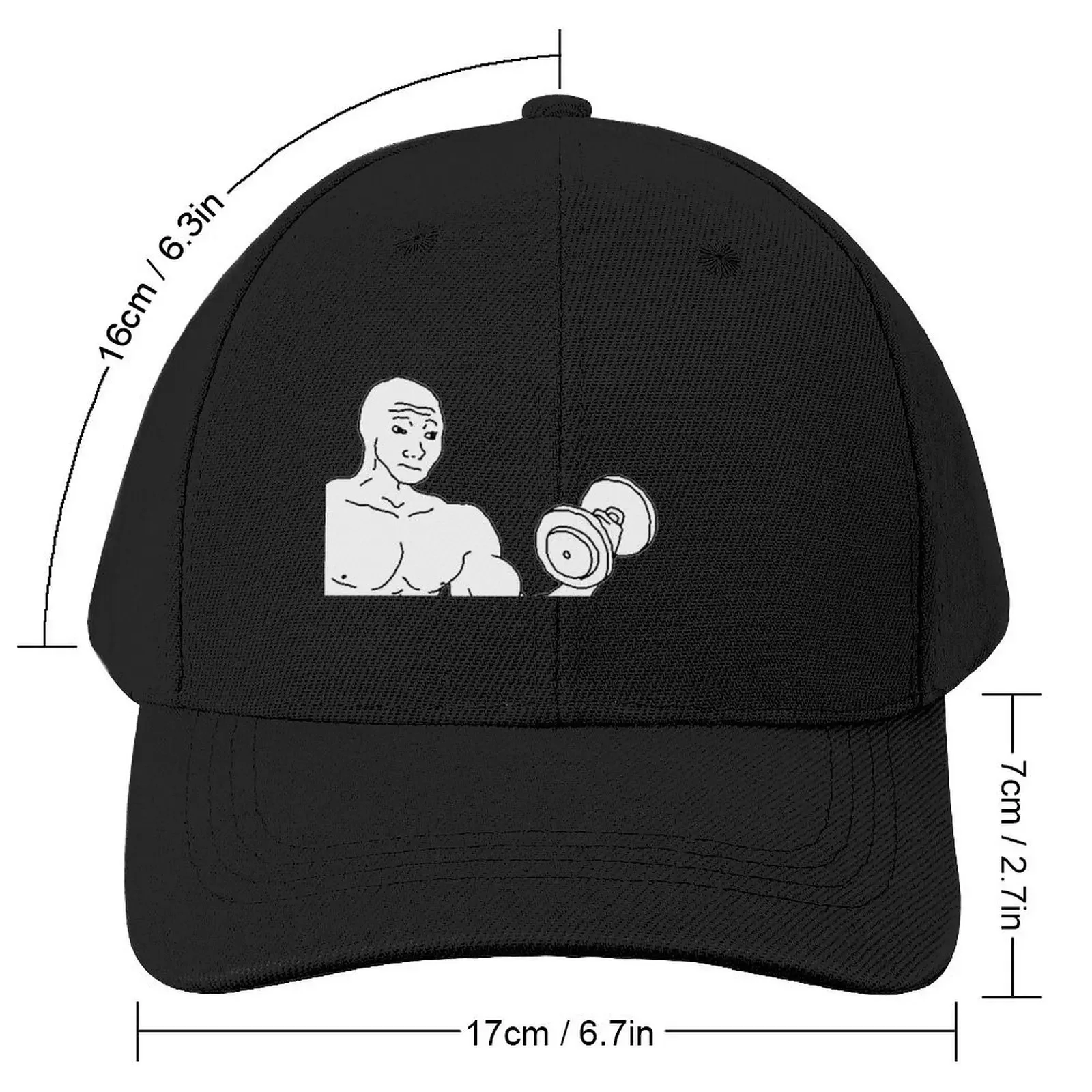 Weight Lifting Bodybuilding Wojak Baseball Cap Anime Luxury Cap Hats Woman Men's