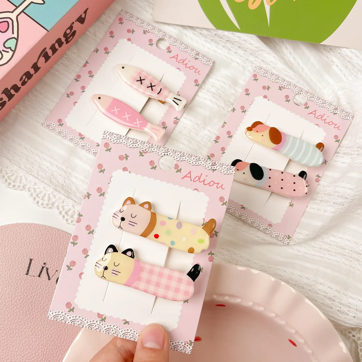 

Cute Funny Long Dog Cat Animal Hair Clips for Kids New Trendy Side Hair Barrettes for Girls Factory direct sales