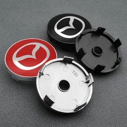 Capuchons de roue centraux de moyeu de voiture, autocollants d'insigne d'emblème, autocollant de style pour Mazda CX7 Demio Atenza Axela MX30 CX30 MX5 jas8, 56mm + 60mm, 4 pièces