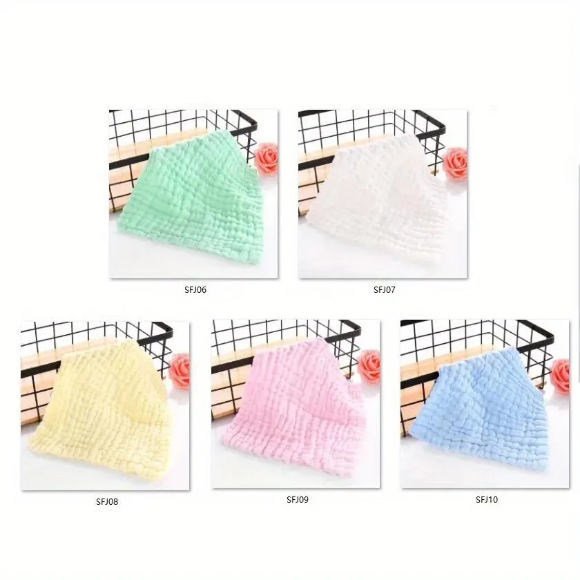 Cotton Square Face Towel 5piece/set Muslin Baby Stuff for Newborns Gauze Baby Wipes Wash Cloths