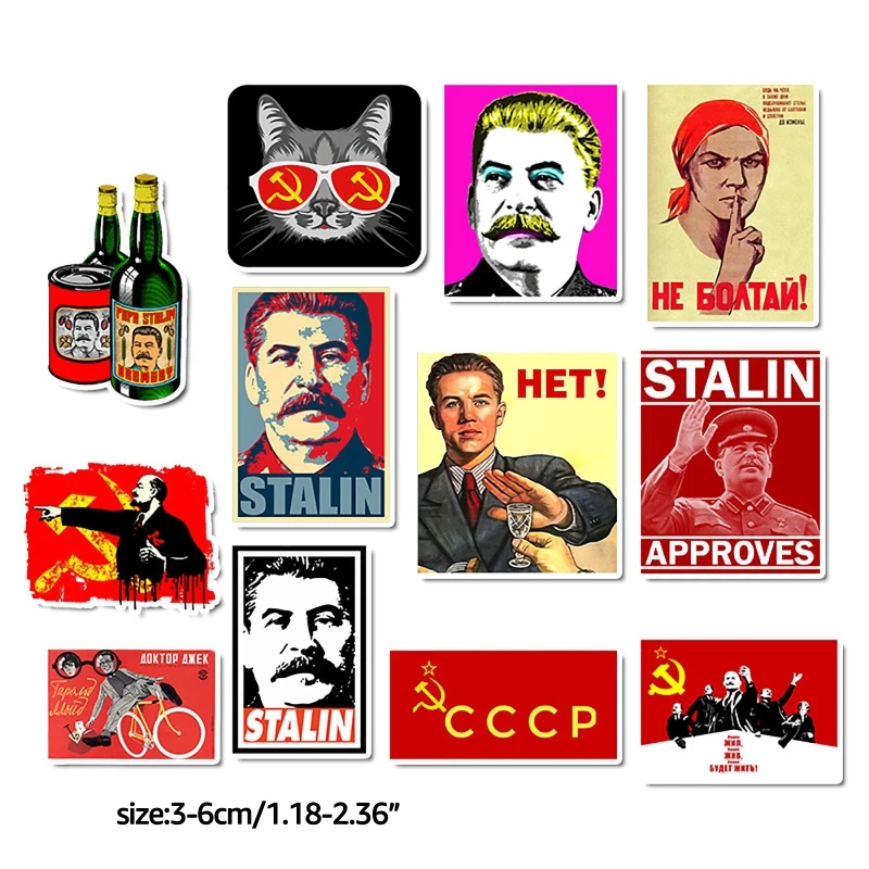 50 Pieces USSR Union Stalin Soviet Stickers for Laptop Bike Motorcycle