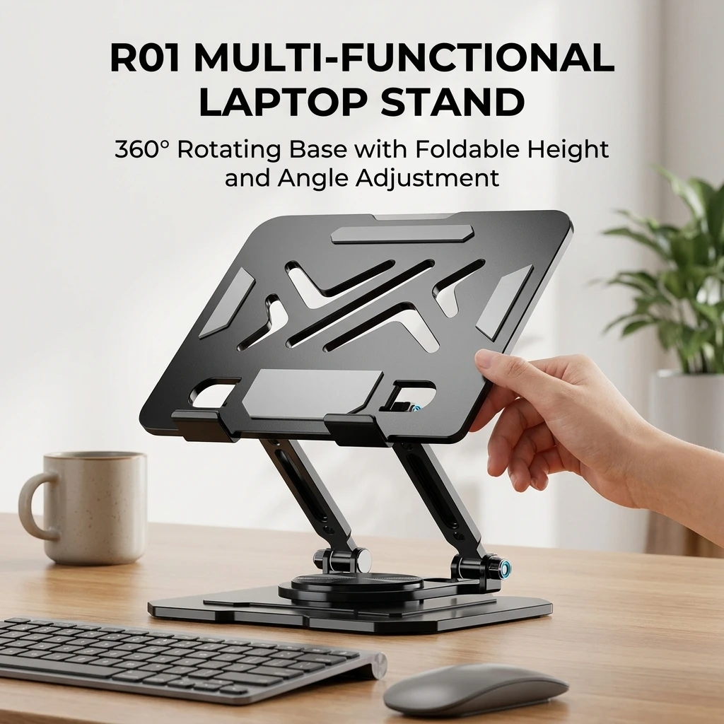 Laptop Stand Dock Aluminum - Podstawka pod laptopa 360 ° Obracana