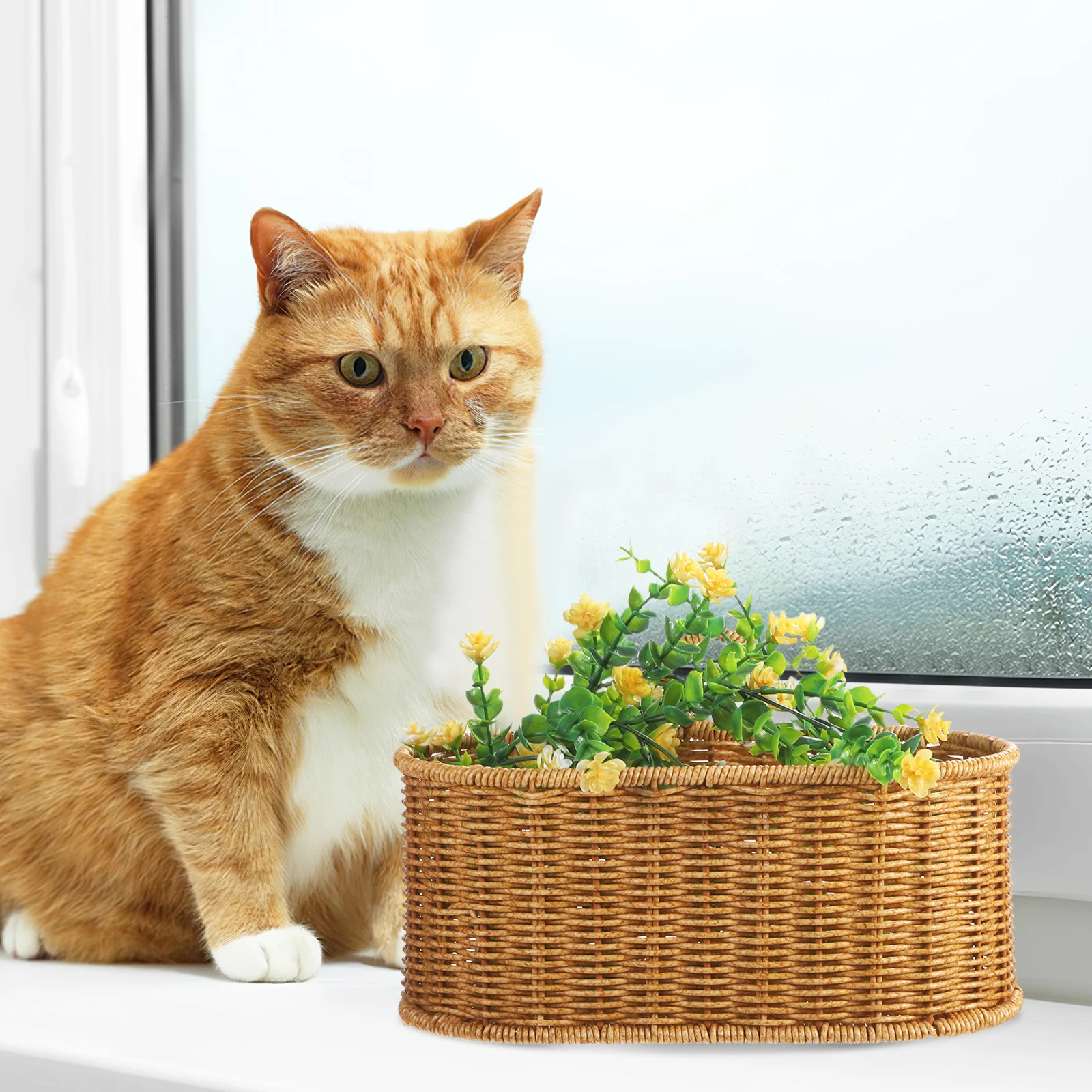 سلة معلقة على الحائط، منظم تخزين المطبخ بسعة كبيرة، تصميم منسوج، حامل بصل الثوم سهل التنظيف، سلة معلقة على الحائط