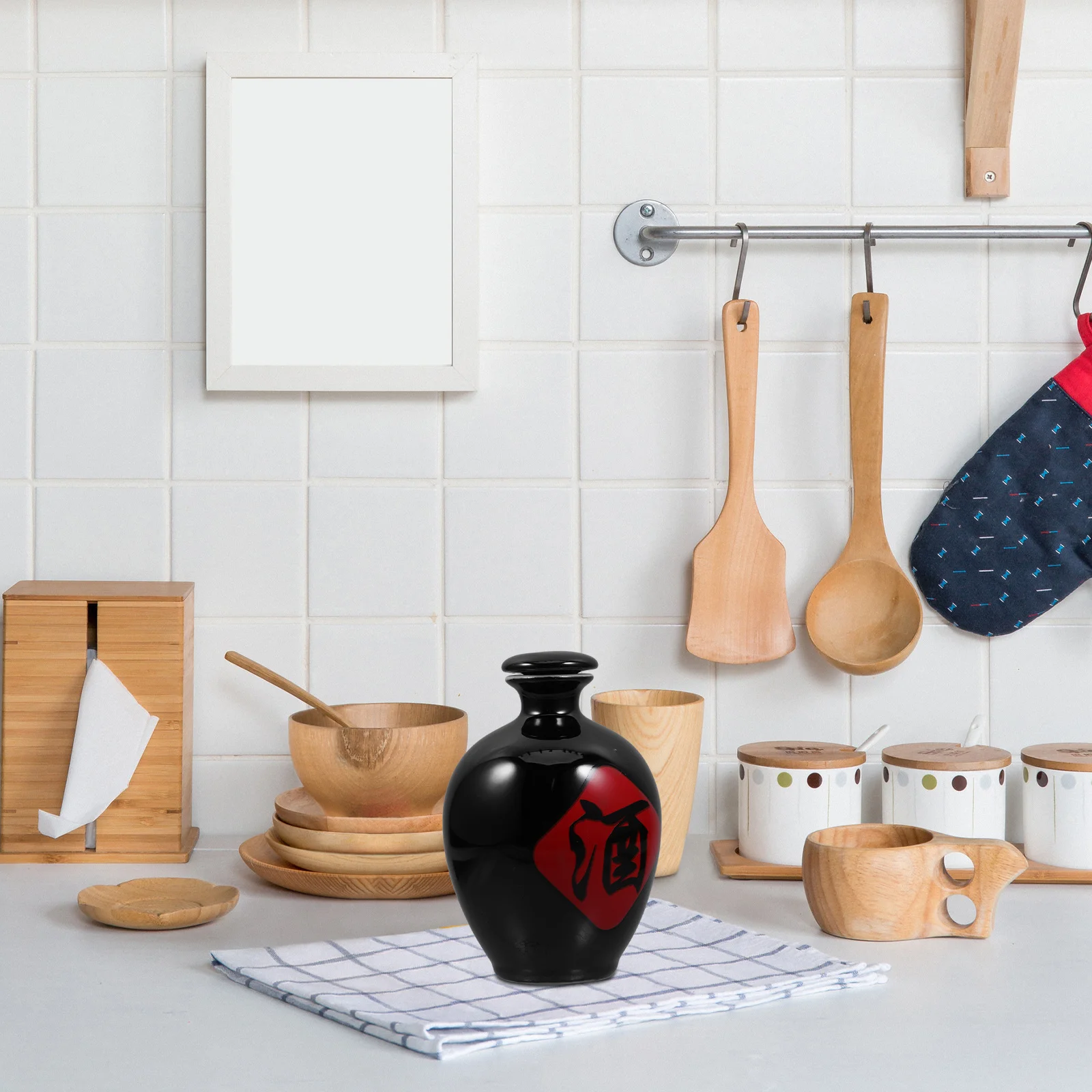 

Ceramic Liquor Bottle Chinese Wine Jar Handmade Pottery Airtight Freshness Decor Chinese Liquor Wine Jar