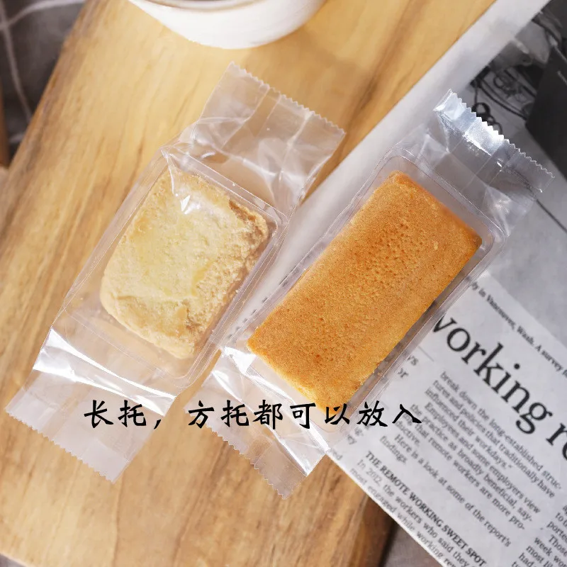 50Pcs Transparent Frosted Caramel Brownie Packaging Machine Sealing Pineapple Nougat Biscuit Candy Pastry Bag